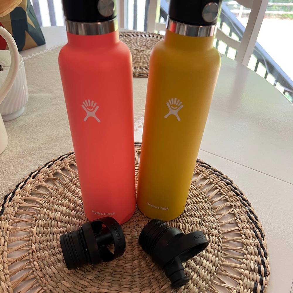 Hydro Flask 24 oz Water Bottles - Pink and Yellow
